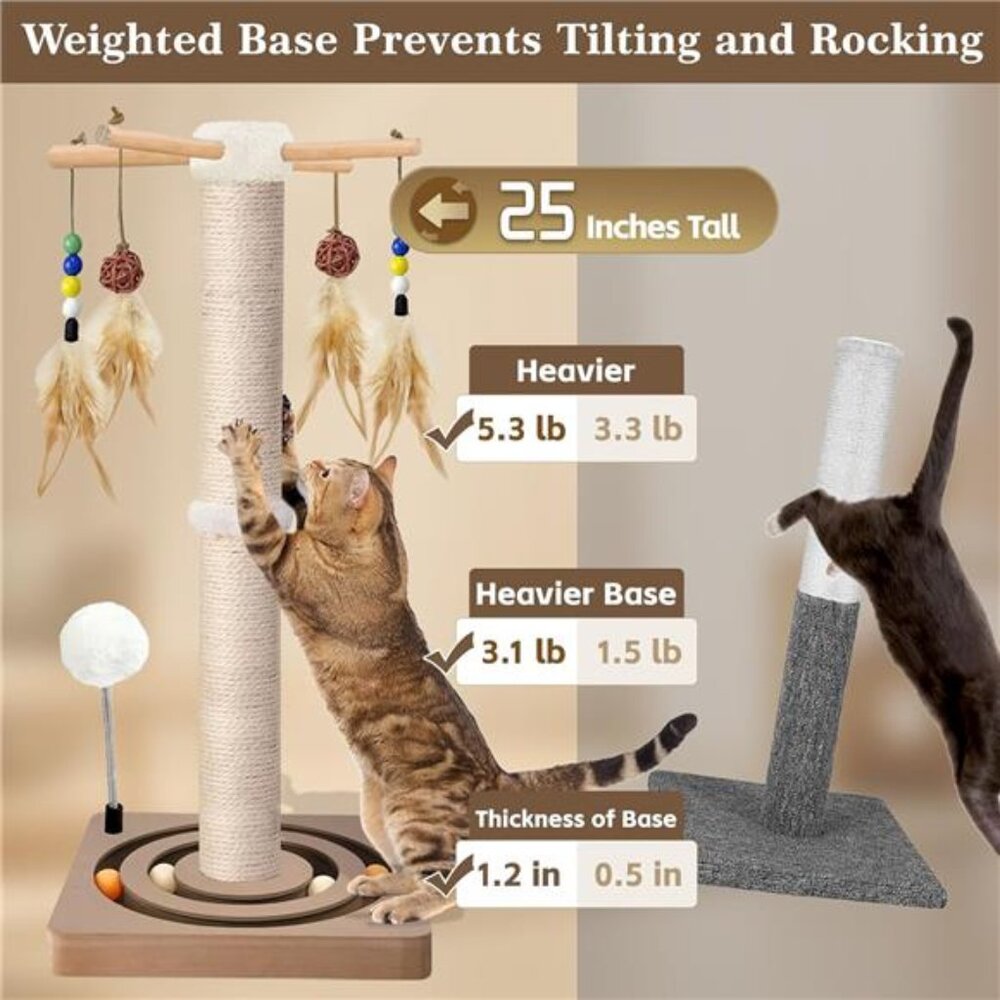 Cat Scratching Post Sisal Interactive Furniture Toys Cats Adults - Picture 2 of 7